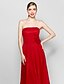 Χαμηλού Κόστους Βραδινά Φορέματα-Γραμμή Α Λουλουδάτο Φόρεμα Επίσημο Βραδινό Ασύμμετρο Αμάνικο Στράπλες Σιφόν με Λουλούδι 2024
