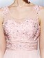 cheap Prom Dresses-A-Line Illusion Neck Floor Length Chiffon Open Back Prom Dress with Beading / Appliques / Ruched by TS Couture® / Illusion Sleeve