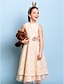 billige Junior brudepikekjoler-A-linje Te-lengde Besmykket Sateng Junior brudepike kjoler og kjoler Med Belte / bånd Gjestekjole for barn 4-16 år