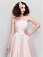 billige Fest kjoler-boldkjole 1950&#039;er kjole bryllupsgæstebal ankellang ærmeløs stropløs tyl med applikationer 2023