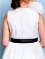 cheap Junior Bridesmaid Dresses-A-Line V Neck Knee Length Tulle Junior Bridesmaid Dress with Sash / Ribbon / Bow(s) / Criss Cross