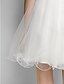 Недорогие Платья для выпускного-бальное платье коктейльное платье на бретелях без рукавов короткое/мини-тюль со сборками со стразами и пайетками