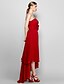 cheap Evening Dresses-A-Line Floral Dress Formal Evening Asymmetrical Sleeveless Strapless Chiffon with Flower 2024