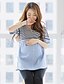 cheap Maternity Tops-Maternity Casual Pan Color Stripes Stitching Short Sleeve Blouse