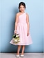 cheap Junior Bridesmaid Dresses-A-Line One Shoulder Knee Length Chiffon Junior Bridesmaid Dress with Ruched / Draping / Side Draping / Natural