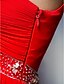 billige Fest kjoler-A-linje Etskuldret Gulvlang Tyl Skolebal / Formel aften Kjole med Perlearbejde / Krystaldetaljering / Krøllede Folder ved TS Couture®