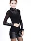 cheap Vest-Women&#039;s Blouse Solid Colored Stand Collar Turtleneck Black Plus Size Daily Mesh Clothing Apparel / Summer / Long Sleeve / Puff Sleeve