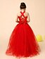 preiswerte Kleider für die Blumenmädchen-Ballkleid Boden-Länge Blumenmädchenkleid Süßes Ballkleid Satin mit Schärpe / Band Fit 3-16 Jahre