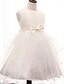 cheap Flower Girl Dresses-A-Line Knee Length Flower Girl Dress - Cotton / Polyester / Tulle Sleeveless Jewel Neck with Bow(s) / Sash / Ribbon / Pleats by