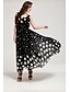 cheap Plus Size Dresses-Women&#039;s Casual / Daily / Plus Size Simple Maxi Loose / Sheath / Skater Dress - Polka Dot Pleated Summer Black XL XXL XXXL