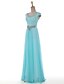 cheap Evening Dresses-A-Line Scoop Neck Floor Length Chiffon Sparkle &amp; Shine Formal Evening Dress with Beading by