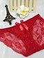 economico Panties-Women&#039;s Lace Jacquard Mid Waist Black Purple Fuchsia One-Size