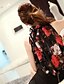 abordables Camisetas y camisolas de mujer-Mujer Frunce Tank Tops, Cuello Alto Floral Manga Mariposa / Verano
