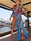 ieftine Bikini &amp; Costume Baie-Pentru femei Costume de Baie Șal Costum de baie Imprimeu Floral Albastru Costume de baie Boho