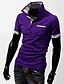 cheap Men&#039;s Polos-Men&#039;s Weekend Cotton Polo - Solid Colored Shirt Collar Purple / Summer / Short Sleeve