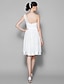זול שמלות שושבינה-גזרת A כתפיה אחת באורך  הברך ג&#039;ורג&#039;ט שמלה לשושבינה  עם סרט על ידי LAN TING BRIDE®
