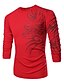 abordables Sweat-shirts Homme-Tee-shirt Imprimé simple Rouge / Printemps / Eté / Automne / Manches Longues