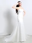 cheap Wedding Dresses-Trumpet / Mermaid Wedding Dress Sweep / Brush Train Strapless Tulle with