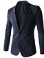 baratos Trench coat masculino-Homens Casual Padrão Terno, Listrado Manga Longa Algodão / Poliéster Preto / Cinzento / Azul Marinho L / XL / XXL