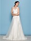 cheap Wedding Dresses-Wedding Dresses Court Train A-Line Sleeveless Scoop Neck Tulle With 2023 Bridal Gowns