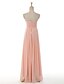 cheap Evening Dresses-A-Line Strapless Floor Length Chiffon Prom Holiday Dress with Beading