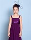 cheap Junior Bridesmaid Dresses-Sheath / Column Straps Floor Length Chiffon Junior Bridesmaid Dress with Beading by LAN TING BRIDE®