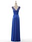 cheap Evening Dresses-A-Line Illusion Neck Floor Length Satin Open Back / See Through Formal Evening Dress with Beading by TS Couture®