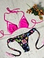 preiswerte Bikinis-Damen Badeanzug Bikinis Bademode Bedruckt Blumen Fuchsie Badeanzüge Muster Boho