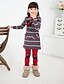 cheap Sets-Girl&#039;s Cotton/Polyester Medium Cute Leisure Stripe Long Sleeve Clothing Set