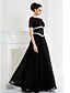 cheap Mother of the Bride Dresses-A-Line Scoop Neck Floor Length Chiffon / Lace Mother of the Bride Dress with Beading by LAN TING BRIDE®