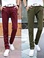 cheap Men&#039;s Pants-Men&#039;s Basic Cotton Daily Dress Pants Slim Pants Letter Full Length Wine Black Light Green / Spring / Fall