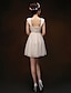 cheap Bridesmaid Dresses-Knee-length Chiffon Bridesmaid Dress - Champagne Sheath/Column Straps