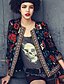 cheap Women&#039;s Blazer&amp;Suits-Women&#039;s Party / Going out Vintage Spring Short Jacket Round Neck 3/4 Length Sleeve Print Black / Beige M / L / XL