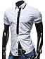 tanie Koszule męskie-Męskie Solidne kolory Koszula - Bawełna Codzienne Praca Biały / Czarny / Krótki rękaw