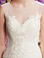 Χαμηλού Κόστους Νυφικά Φορέματα-Γοργόνα / τρομπέτα κοσμήματα γήπεδο τένις νυφικό νυφικό με εφαρμογές από lan ting bride®