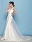 cheap Wedding Dresses-Wedding Dresses Court Train A-Line Sleeveless Scoop Neck Tulle With 2023 Bridal Gowns