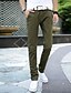 cheap Men&#039;s Pants-Men&#039;s Basic Cotton Daily Dress Pants Slim Pants Letter Full Length Wine Black Light Green / Spring / Fall