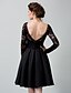 cheap Prom Dresses-A-Line Illusion Neck Knee Length Lace Little Black Dress Cocktail Party / Prom Dress with Lace by TS Couture®