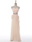 cheap Evening Dresses-A-Line Strapless Floor Length Chiffon Prom Formal Evening Military Ball Wedding Party Dress with Beading