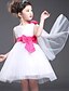 cheap Cufflinks-Ball Gown Knee Length Flower Girl Dress - Cotton / Polyester / Tulle Sleeveless Jewel Neck with Bow(s) by LAN TING Express