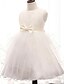 cheap Flower Girl Dresses-A-Line Knee Length Flower Girl Dress - Cotton / Polyester / Tulle Sleeveless Jewel Neck with Bow(s) / Sash / Ribbon / Pleats by