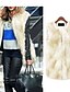 cheap Women&#039;s Furs &amp; Leathers-Women&#039;s Spring Winter Vest Going out Fashion Solid Colored White XS / S / M