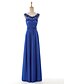 cheap Evening Dresses-A-Line Illusion Neck Floor Length Satin Open Back / See Through Formal Evening Dress with Beading by TS Couture®