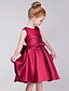 cheap Flower Girl Dresses-A-Line Knee Length Flower Girl Dress - Polyester Sleeveless Jewel Neck with Bow(s) Sash / Ribbon Pleats by LAN TING BRIDE®