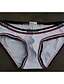 cheap Men&#039;s Briefs Underwear-Men&#039;s Print Super Sexy Briefs Underwear Striped 1 Piece White Black S M L
