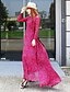 cheap Maxi Dresses-Women&#039;s Trumpet / Mermaid Dress Long Sleeve Leopard All Seasons Vintage Party Dark Pink / Maxi