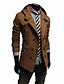 cheap Men&#039;s Jackets &amp; Coats-Men&#039;s Daily Simple / Casual / Fashion Spring &amp;  Fall Coat, Solid Colored Hooded Long Sleeve Cotton / Polyester Black / Brown / Khaki