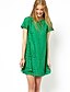 Χαμηλού Κόστους Γυναικεία Φορέματα-Γυναικεία Φαρδιά Αμάνικο Μονόχρωμο Όλες οι εποχές Βίντατζ Καθημερινά Δαντέλα Λευκό Μαύρο Κόκκινο Πράσινο Σκούρο μπλε Τ M L XL XXL
