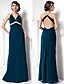 cheap Special Occasion Dresses-Sheath / Column Beautiful Back Dress Formal Evening Military Ball Floor Length Sleeveless Halter Neck Chiffon with Beading Draping Appliques 2023