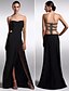 cheap Prom Dresses-Sheath / Column Beautiful Back Holiday Cocktail Party Prom Dress Strapless Sleeveless Floor Length Knit with Beading  / Formal Evening